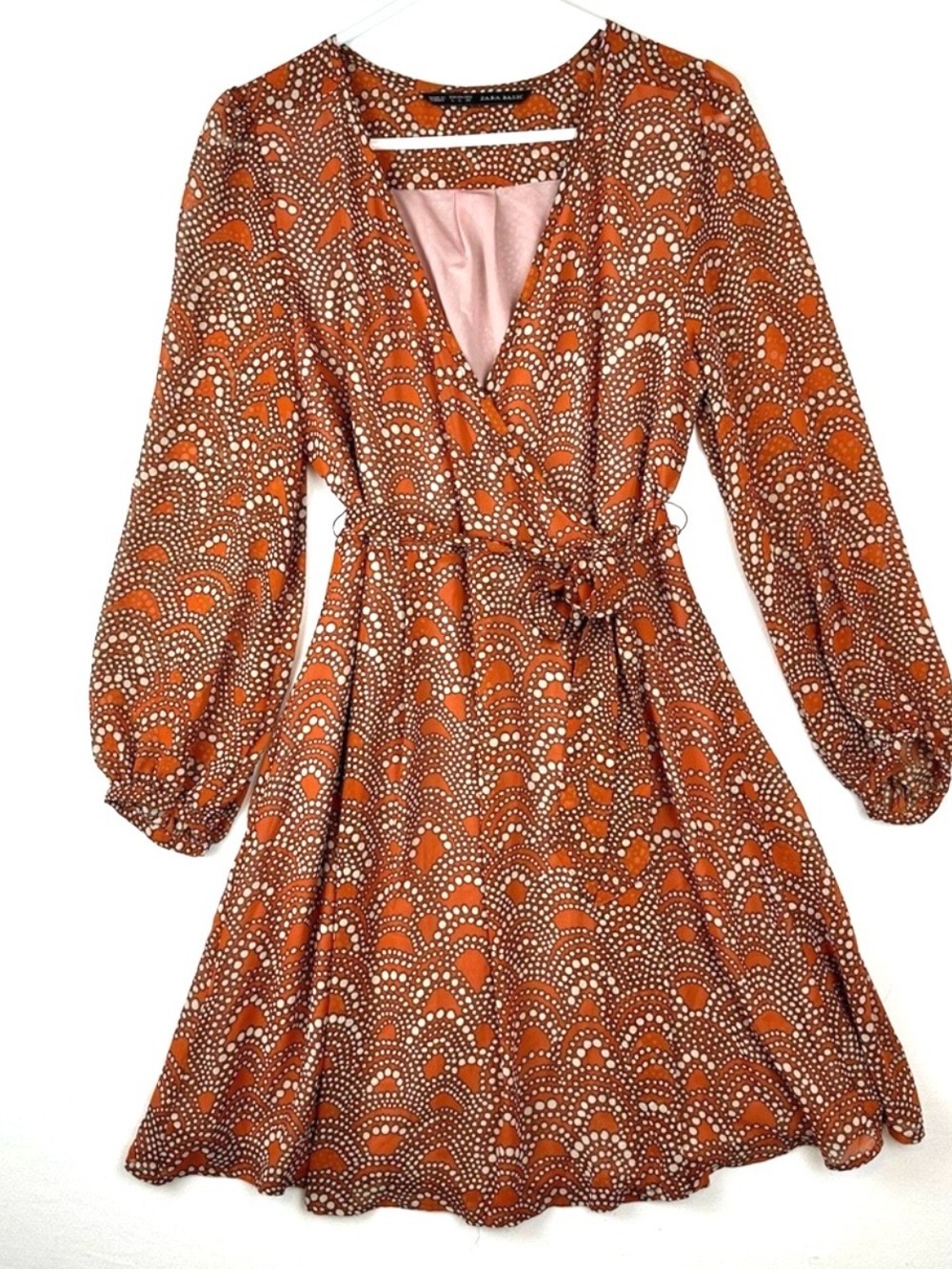 Zara‎ Basics Wrap Dress Long Sleeve A-line Midi Career Office Party